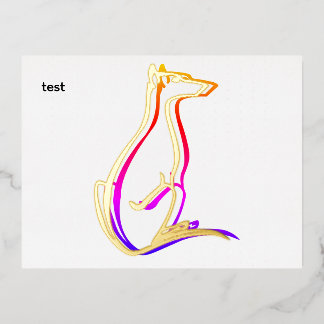 test foil invitation postcard