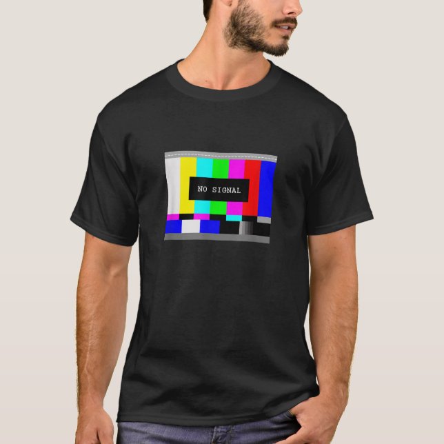 Test Image I No Signal Glitch Frame Retro Analogue T-Shirt (Front)