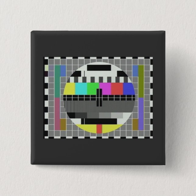 Test pattern novelty (BBC card G) 15 Cm Square Badge (Front)