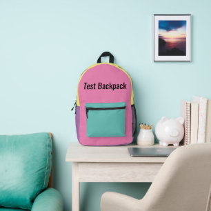 test printed backpack