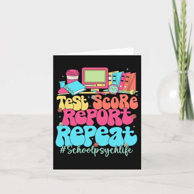 Test Score Report Repeat Back To School School Psy Card (Front)