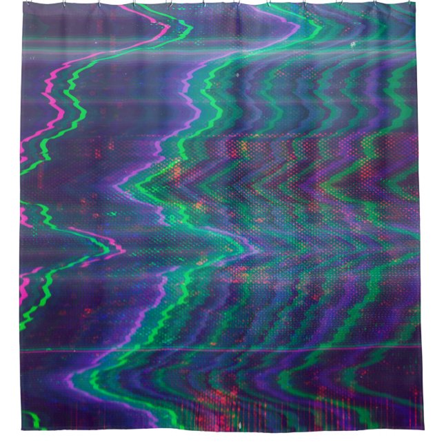 Test screen glitch abstract shower curtain (Front)