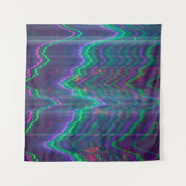 Test screen glitch abstract tapestry (Front)