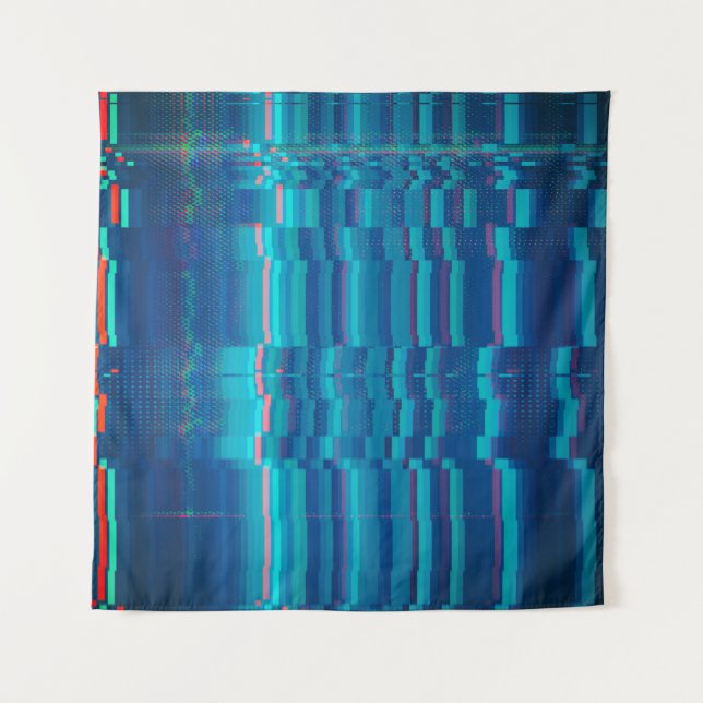 Test screen glitch abstract tapestry (Front)