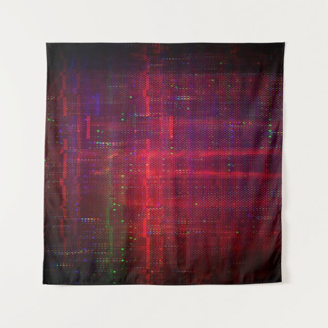 Test screen glitch abstract tapestry (Front)