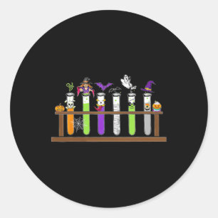 Test Tube Chemistry Nerd Science Teacher Spooky Ha Classic Round Sticker