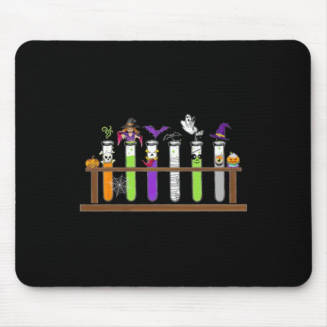 Test Tube Chemistry Nerd Science Teacher Spooky Ha Mouse Mat (Front)