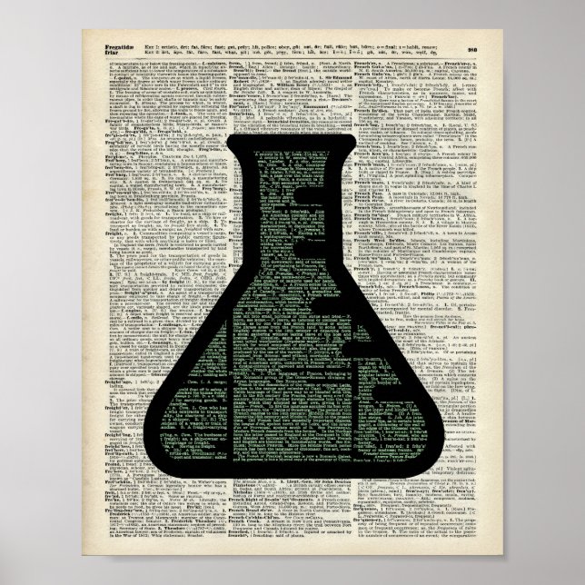 Test Tube Dictionary Art Poster (Front)