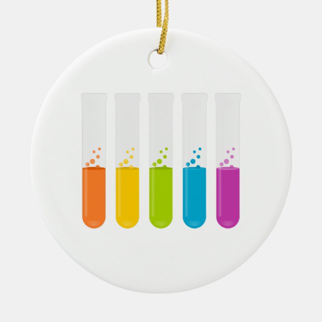 Test tubes ceramic tree decoration (Front)