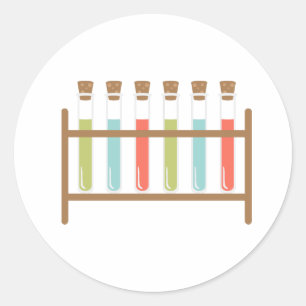 Test Tubes Classic Round Sticker
