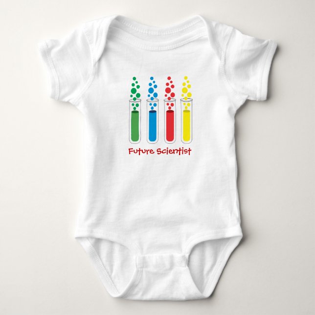 Test Tubes Future Scientist Baby Bodysuit (Front)