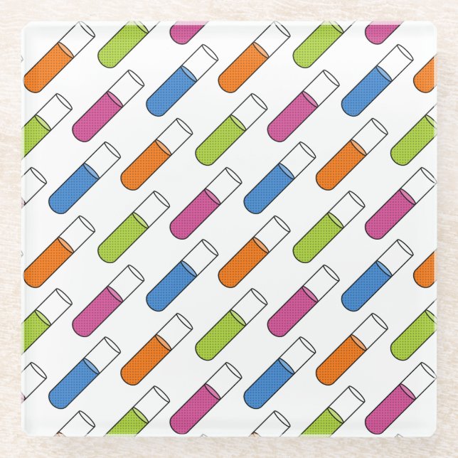Test Tubes Glass Coaster (Front)