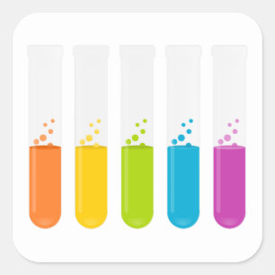 Test tubes square sticker