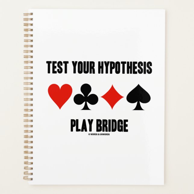 Test Your Hypothesis Play Bridge Four Card Suits Planner (Front)