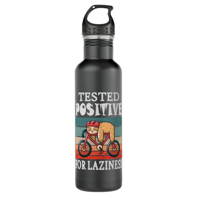 Tested positive for laziness Sloth on Bicycle 710 Ml Water Bottle (Front)