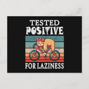 Tested positive for laziness Sloth on Bicycle Postcard