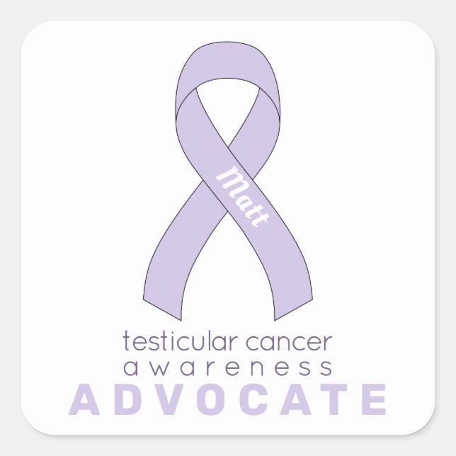 Testicular Cancer Advocate White Square Sticker (Front)