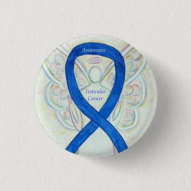 Testicular Cancer Angel Awareness Ribbon Pins (Front)