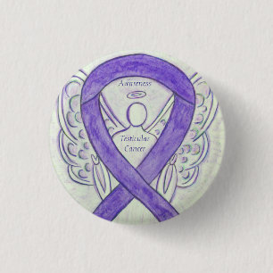 Testicular Cancer Angel Awareness Ribbon Pins