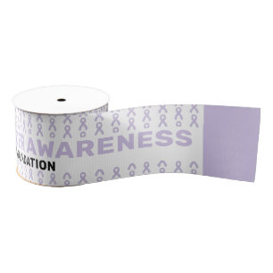 Testicular Cancer Awareness Pattern Ribbon Grosgrain Ribbon