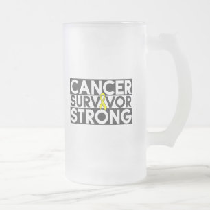 Testicular Cancer Survivor Strong Frosted Glass Beer Mug