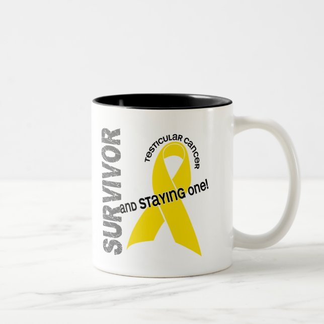 Testicular Cancer Survivor Two-Tone Coffee Mug (Right)