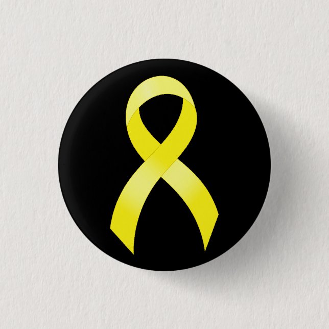 Testicular Cancer Yellow Ribbon 3 Cm Round Badge (Front)