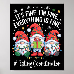 Testing Coordinator Gnome Everything Is Fine Funny Poster