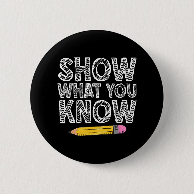 Testing Day Art For Men Women Teacher Testing Test 6 Cm Round Badge (Front)