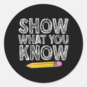 Testing Day Art For Men Women Teacher Testing Test Classic Round Sticker