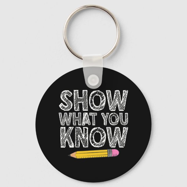 Testing Day Art For Men Women Teacher Testing Test Key Ring (Front)