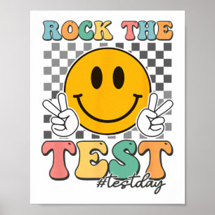 Testing Day Groovy Smile Chequered Rock The Test Poster