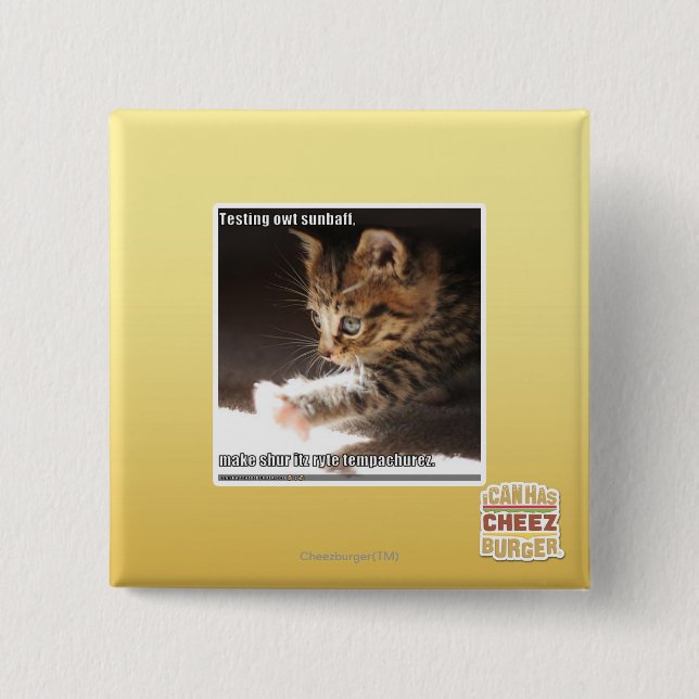 Testing owt sunbaff 15 cm square badge (Front)