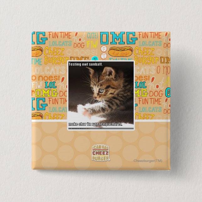 Testing owt sunbaff 15 cm square badge (Front)