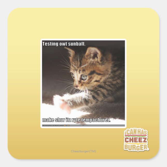 Testing owt sunbaff square sticker (Front)