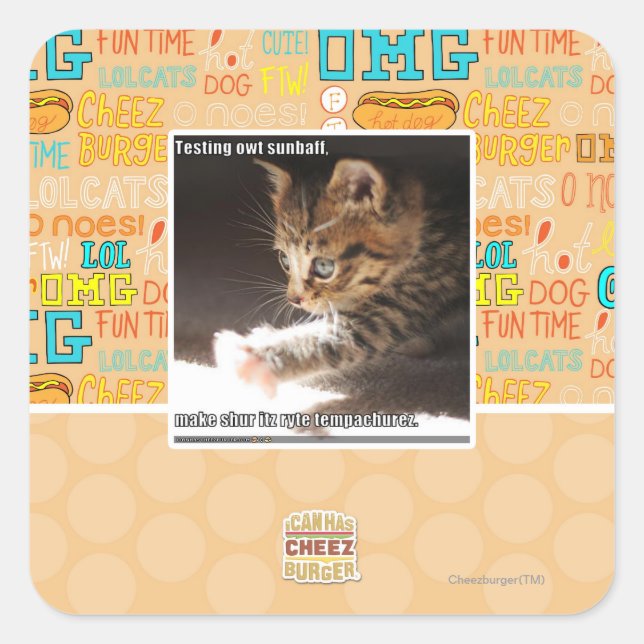 Testing owt sunbaff square sticker (Front)