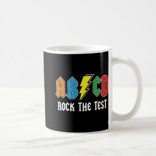 Testing Retro Abcd Rock The Test Day Funny School Coffee Mug