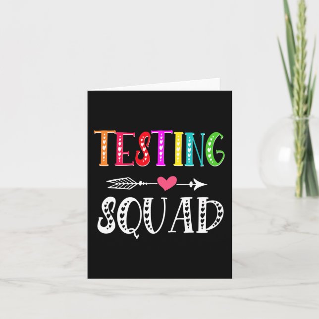 Testing Squad Costume Test Day Graduation Teacher  Card (Front)