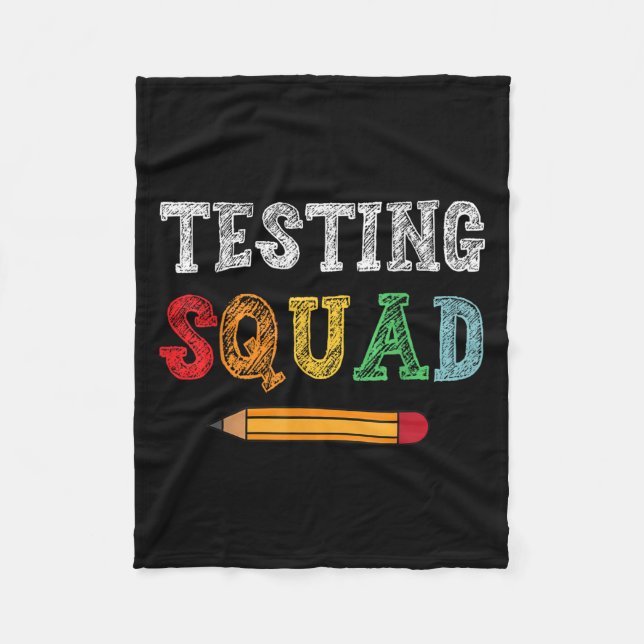 Testing Squad Costume Test Day Teacher Student Fun Fleece Blanket (Front)