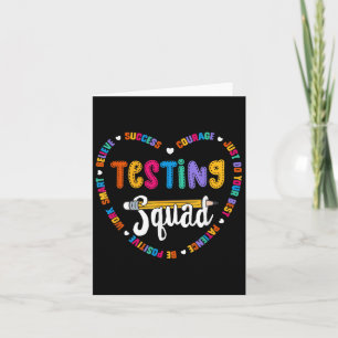 Testing Squad Motivational Test Day Words Heart Te Card