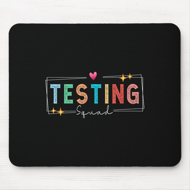 Testing Squad - Test Day 2024 Teacher Motivational Mouse Mat (Front)