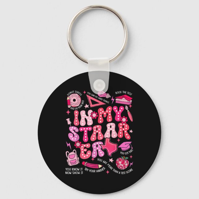 Testing Test Day In My Staar Era Motivational Boy  Key Ring (Front)