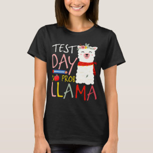 Testing Test Day No Prob Llama Teacher Professor J T-Shirt