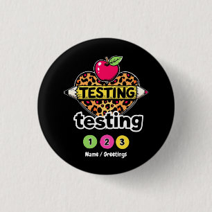 Testing Testing 123 Guide to Successful Test Day 3 Cm Round Badge