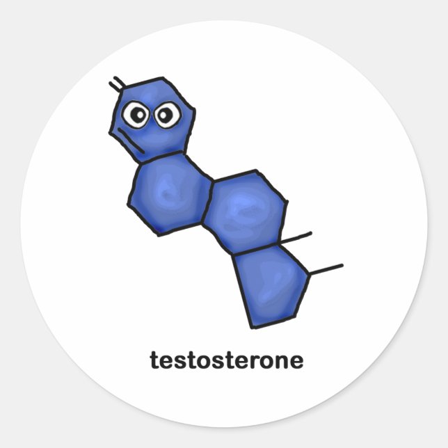 Testosterone Classic Round Sticker (Front)