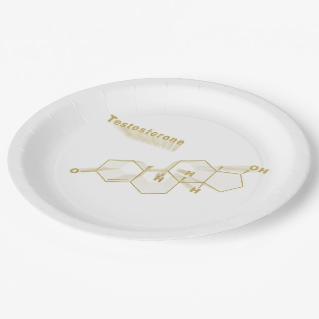 Testosterone Hormone gold formula Paper Plate (Angled)