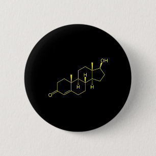 Testosterone Molecule Biology Science Bodybuilding 6 Cm Round Badge