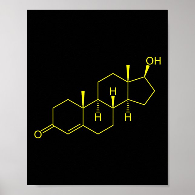 Testosterone Molecule Biology Science Bodybuilding Poster (Front)