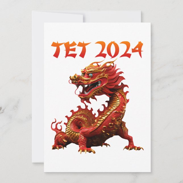 Tet 2024 Year of the Dragon Vietnamese New Year Holiday Card (Front)