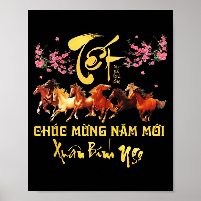 Tet 2026 Chuc Mung Nam Moi Horse Vietnamese Lunar  Poster (Front)
